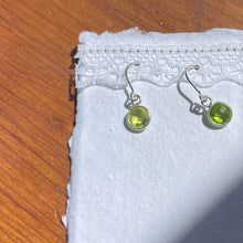  Bezeled Green Quartz Earrings
