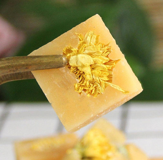 Gourmet Honey Sugar Cubes with flowers and fruit: Lemon