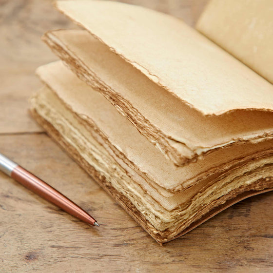 Heart Buffalo Leather Wraparound Journal