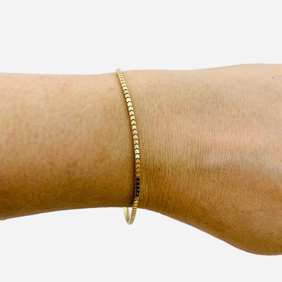 14K Vermeil Box Chain Bracelet, 6.5 Inches + 1" Extender