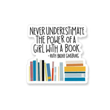  Ruth Bader Ginsburg Girl with a Book Vinyl Sticker