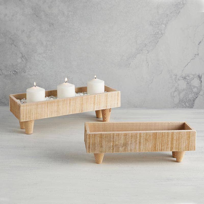 Wood Planter with Feet - Small