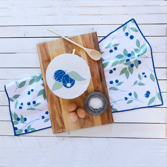 BLUEBERRIES blu Kitchen Tea Towel
