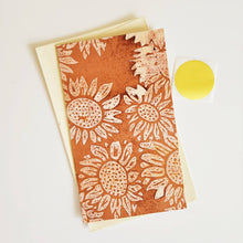  Rust Sunflower Batik Note Card