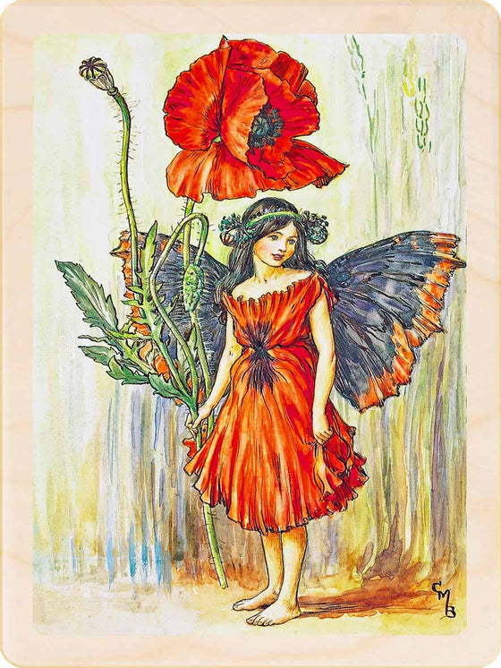 POPPY FAIRY Summer Fairies wood postcard