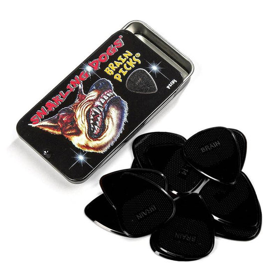 Guitar Pick D'Andrea Snarling Dog Brain Picks, Black, .88mm, 12-Piece Tin Box