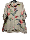 Flower Linen Tunic Shirt