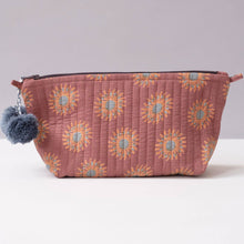  Sunflower Terracotta Block Printed Makeup Pouch