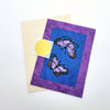 Two Butterflies Batik Note Card with Blue Background