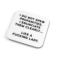  Profanities Coaster - cork backed and reusable!
