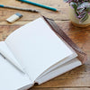 Chakra Embossed Stitched Leather Journal with Stones