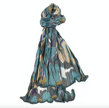  Crinkled Cotton Scarf - Swoosh Sea