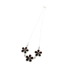  Cherry Amber Sterling Silver Flower Necklace