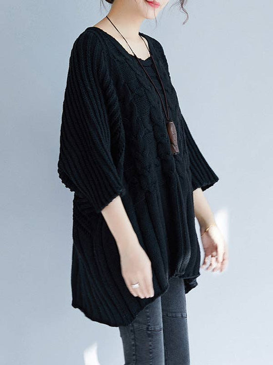 Batwing Half Sleeves Sweater