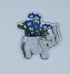 Elephant Planter Sticker w/Blue flowers