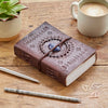 Handcrafted Medium Embossed Stoned Leather Journal