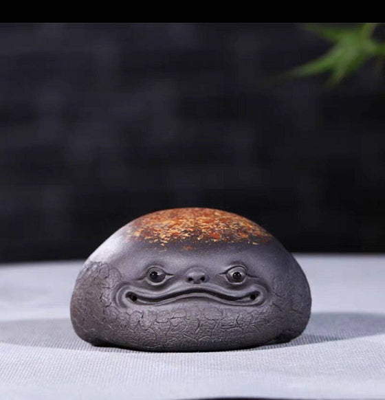 Purple Clay Toad Tea Pet