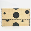 Polka Dot Straw Envelope Clutch Purse