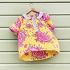 Bitsy Blouse Peonies Yellow