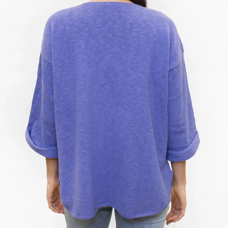 V-Neck Tunic Slub Sweater