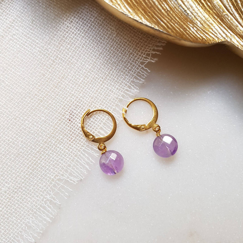 Amethyst Hoops