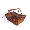 Rectangle Handmade Willow basket w/ foldable Handle