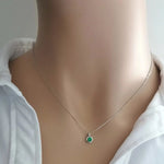 Minimal Sterling Silver Gemstone Necklace