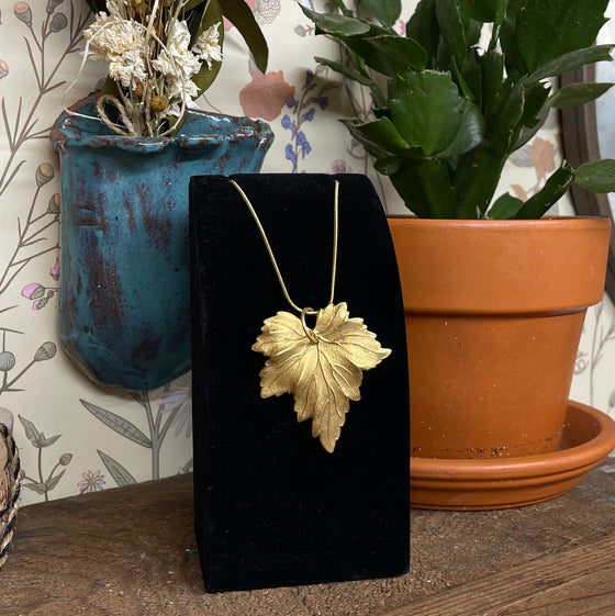 Maple Leaf Brass Necklace