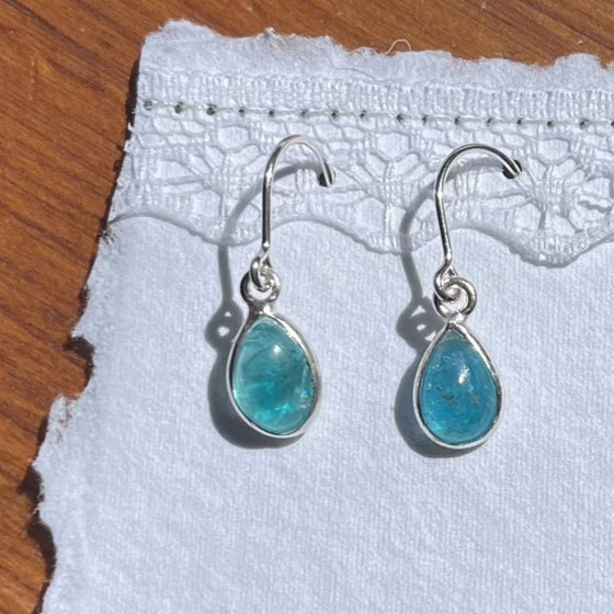 Bezeled Apatite Earrings