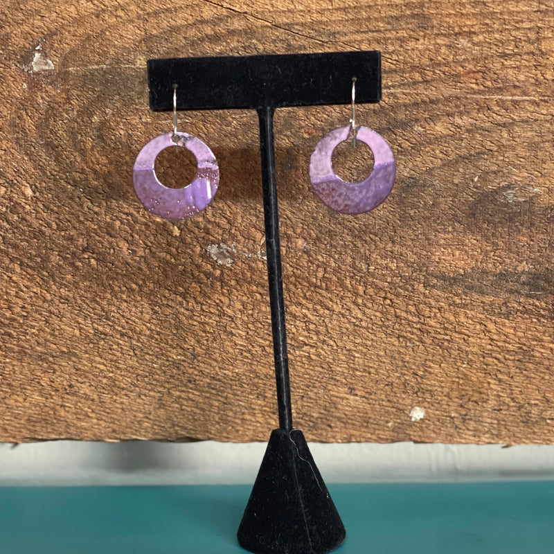Copper + Fire Open Circle Earring