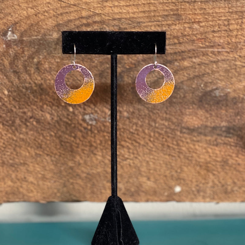 Copper + Fire Open Circle Earring