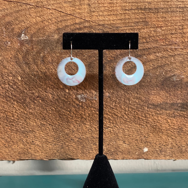 Copper + Fire Open Circle Earring