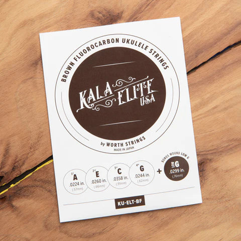 Ukulele Accessory Strings Set Elite Brown Fluorocarbon w/ Extra Low G