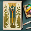 GARDENER wooden postcard