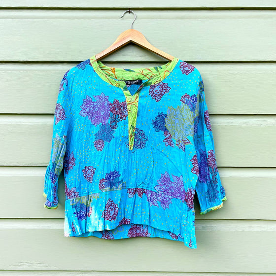 Lucy Crinkle Top Sumi Blue