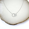 Silver Open Circle Interlocking CZ Necklace