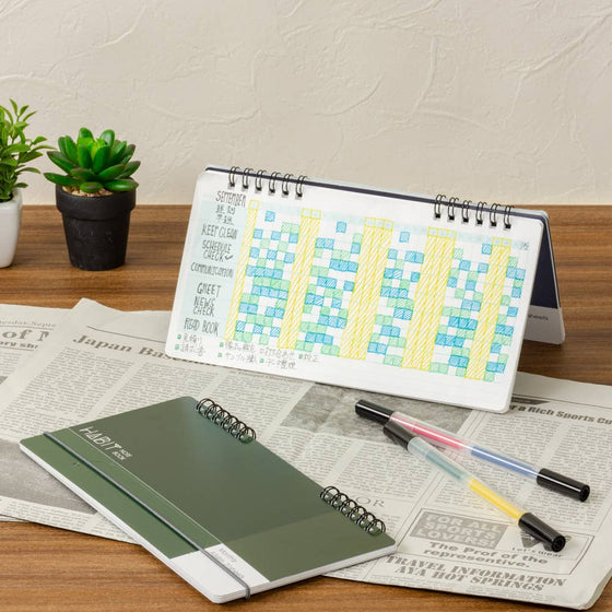 Nakabayashi Habit Marker Notebook Set, A5, Slim, Blue