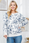 Peony Floral Fleece Sweatshirt