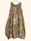 Sleeveless Floral Linen Dress