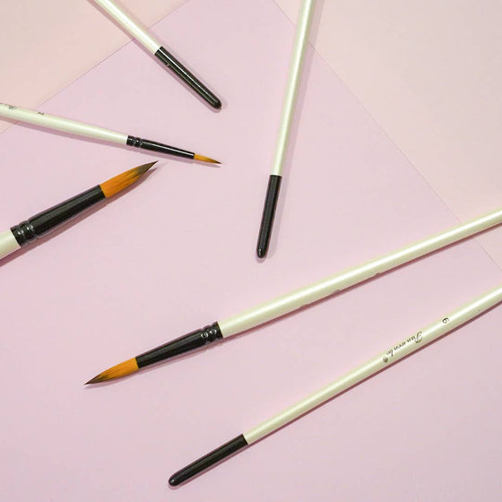 Round Tip Watercolor Brush Set -- 6 piece