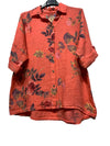 Flower Linen Tunic Shirt
