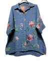 Flower Linen Tunic Shirt