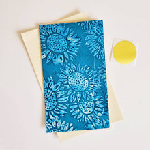  Turquoise Sunflower Batik Note Card