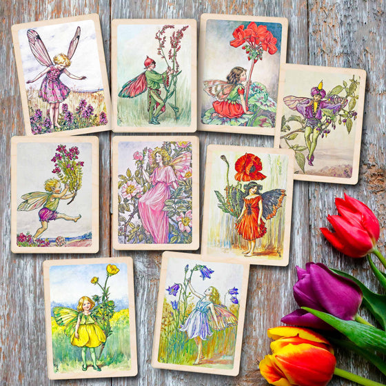 GERANIUM FAIRY Summer Fairies wood postcard