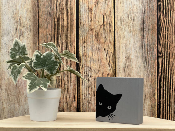 Cat Mini Reclaimed Wood Block