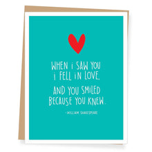  William Shakespeare Quote Love/Anniversary Card
