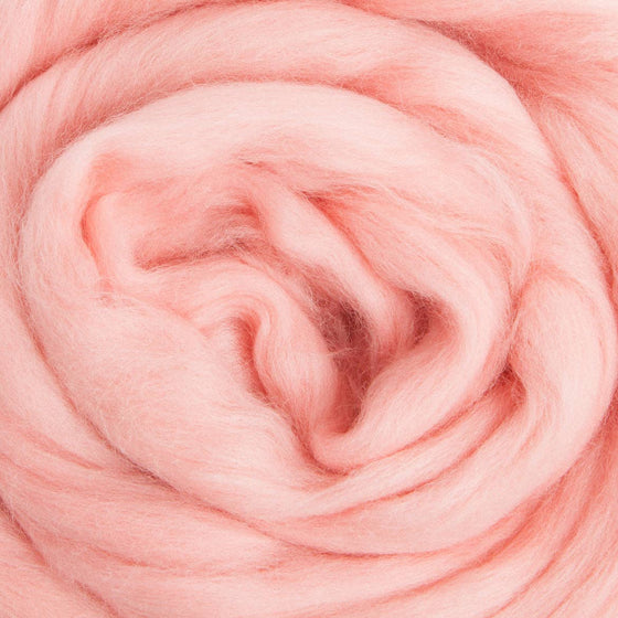 Merino Wool Top Roving, Salmon, 1 ounce