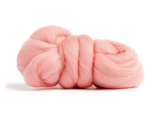 Merino Wool Top Roving, Salmon, 1 ounce
