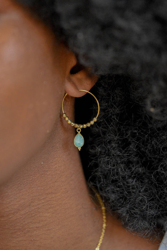 Amanozite + Hematite Earrings