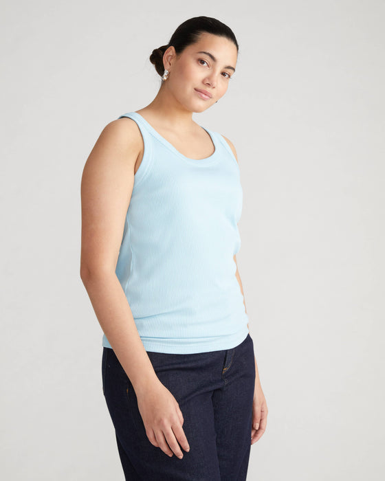 Roitfeld Ribbed Tank - Clear Sky